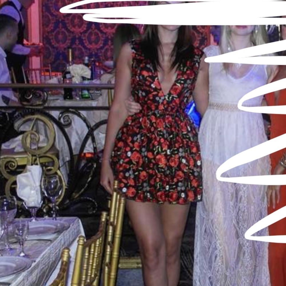MINI DRESS Floral Plunge Neck FASHION NOVA
